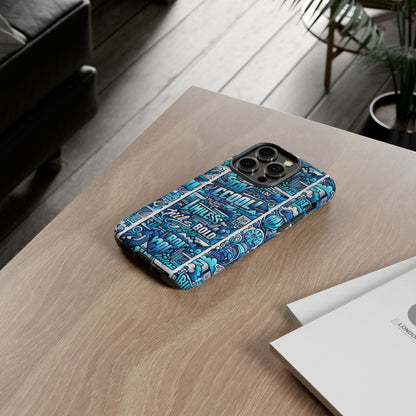 Vibrant Artistic 3D Wrap Phone Case in Blue for Trendsetters – Stylish Protection Compatible with iPhone 13, 14, 15 & 16 – All Models Including Pro, Pro Max & Plus