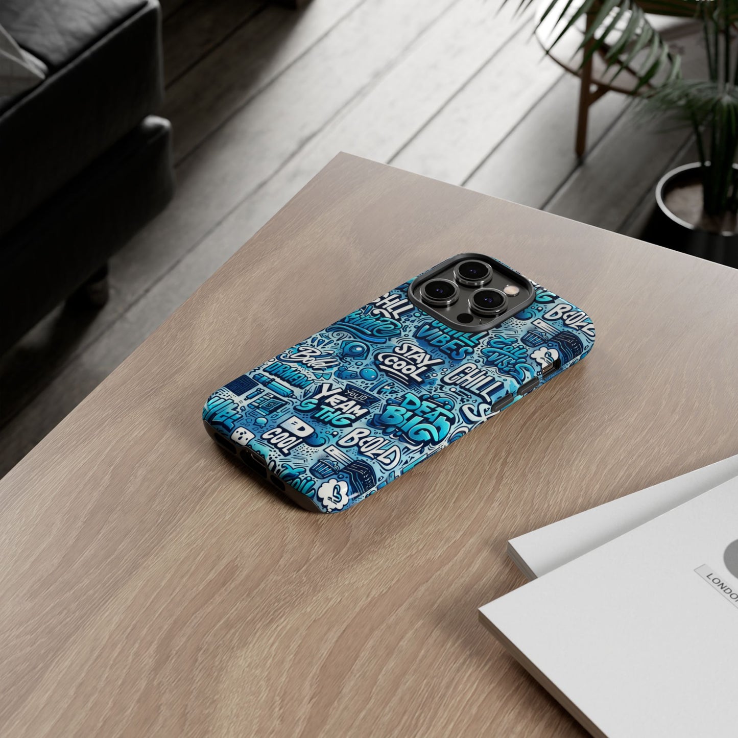 vibrant 3d wrap protective phone case with playful blue design for stylish protection compatible with iphone 13, 14, 15 & 16 – all models including pro, pro max & plus