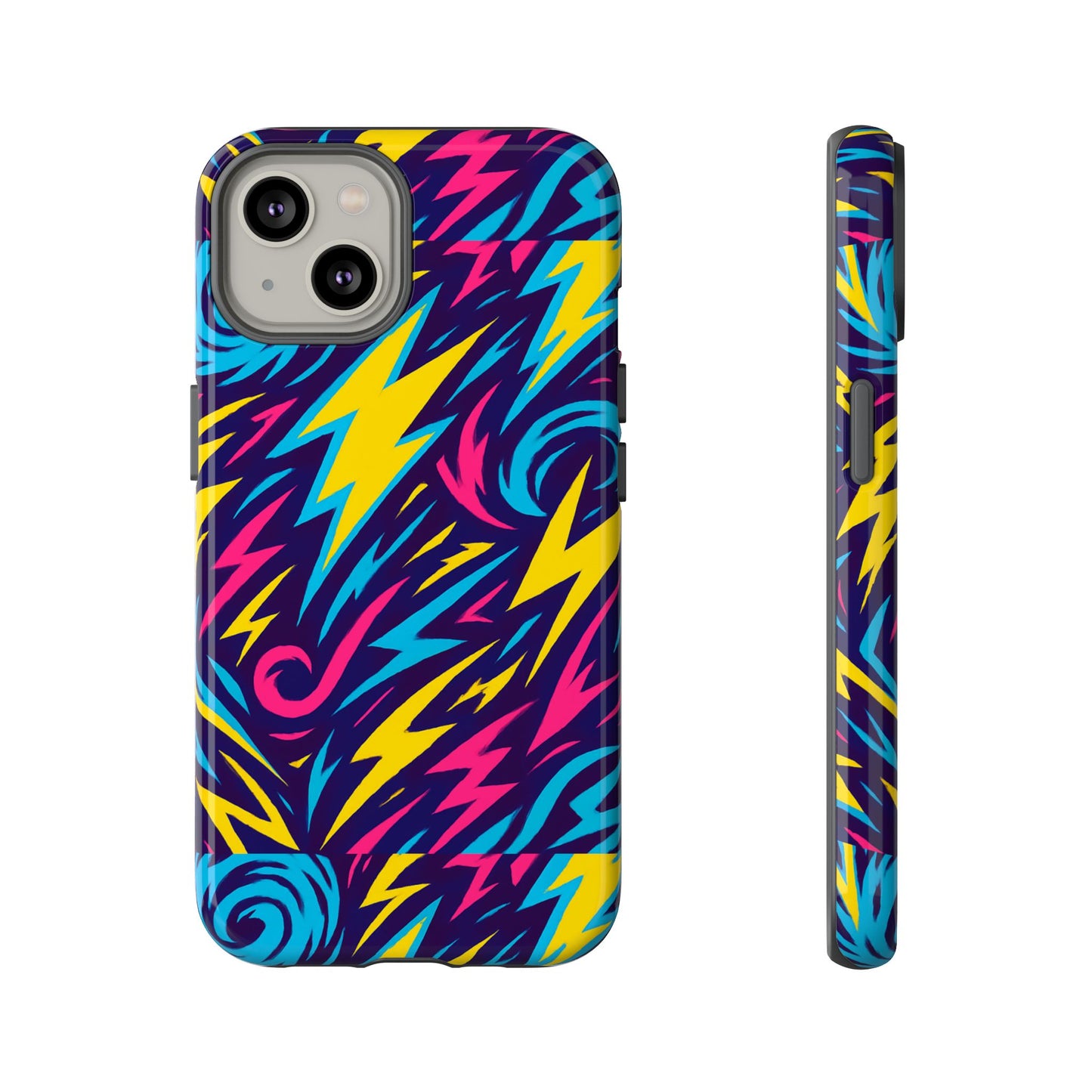 vibrant retro lightning bolt protective phone case with 3d design for fashion lovers compatible with iphone 13, 14, 15 & 16 – all models including pro, pro max & plus