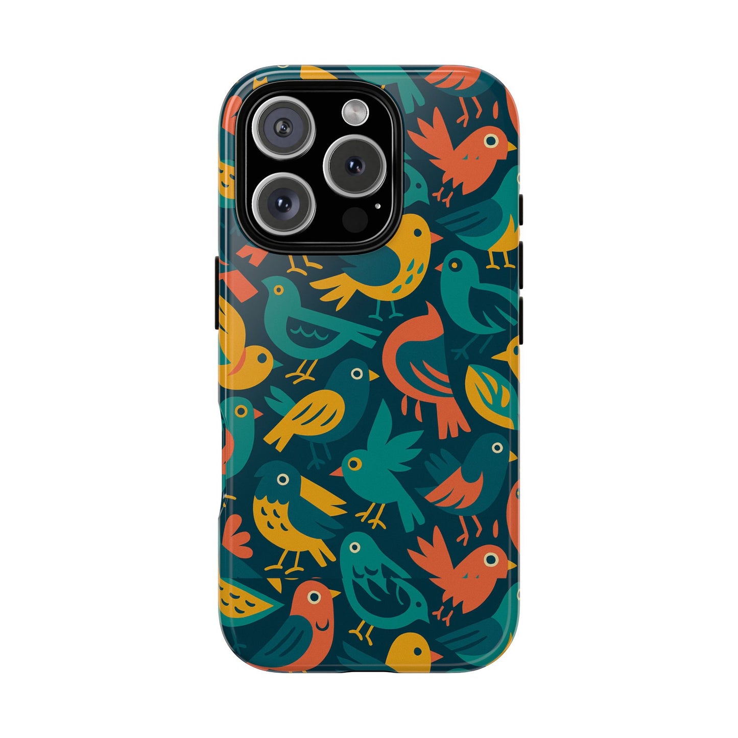multicolour bird pattern 3d wrap protective phone case – vibrant accessory for self-expression compatible with iphone 13, 14, 15 & 16 – all models including pro, pro max & plus