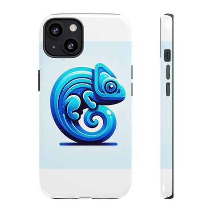 Vibrant 3D Chameleon Phone Case in Blue Retro Design for Stylish Protection – Compatible with iPhone 13, 14, 15 & 16 – all models including Pro, Pro Max & Plus