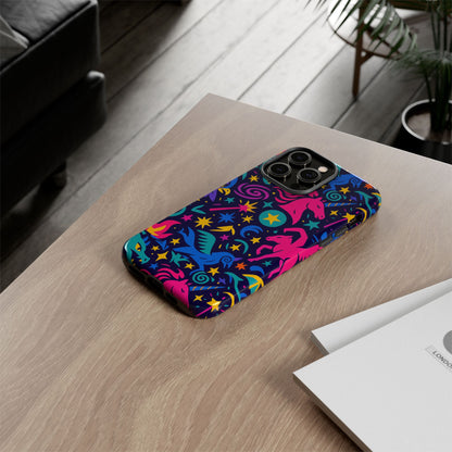 Vibrant Fantasy Unicorns Protective Phone Case – Colourful 3D Design for Stylish Protection – Compatible with iPhone 13, 14, 15 & 16 – All Models Including Pro, Pro Max & Plus
