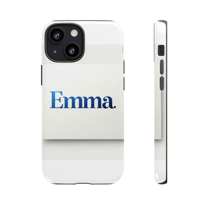 Elegant Personalised Protective Phone Case in White with Blue Typography for Stylish Individuals Compatible with iPhone 13, 14, 15 & 16 – All Models Including Pro, Pro Max & Plus