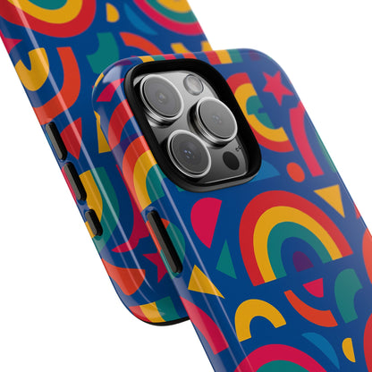 Vibrant 3D Geometric Phone Case in Multicolour Design for Stylish Protection Compatible with iPhone 13, 14, 15 & 16 – all models including Pro, Pro Max & Plus