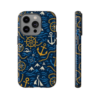 Vibrant Nautical Blue Phone Case with 3D Anchor Design for Stylish Protection Compatible with iPhone 13, 14, 15 & 16 – all models including Pro, Pro Max & Plus
