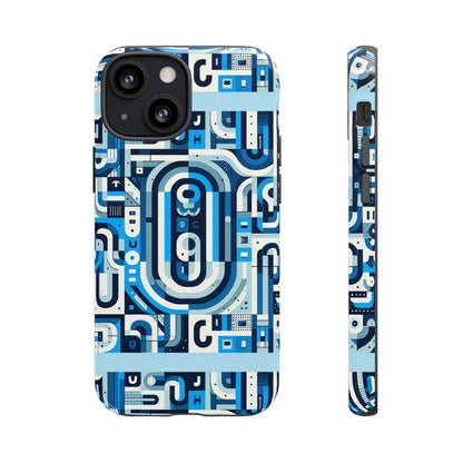 Blue Alphabet U Letter Phone Case with 3D Wrap UV Protected Shock Absorption for Kids and Teenagers
