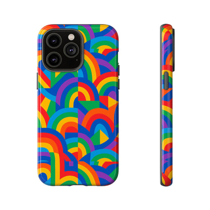 Multicolour Rainbow Protective Phone Case with 3D Design for Stylish Protection Compatible with iPhone 13, 14, 15 & 16 – All Models Including Pro, Pro Max & Plus