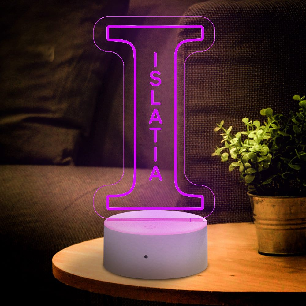 a-z 26 letters led lamp custom name night light for kids, colour changing acrylic night light, personalised bedroom decor, gift for him or her