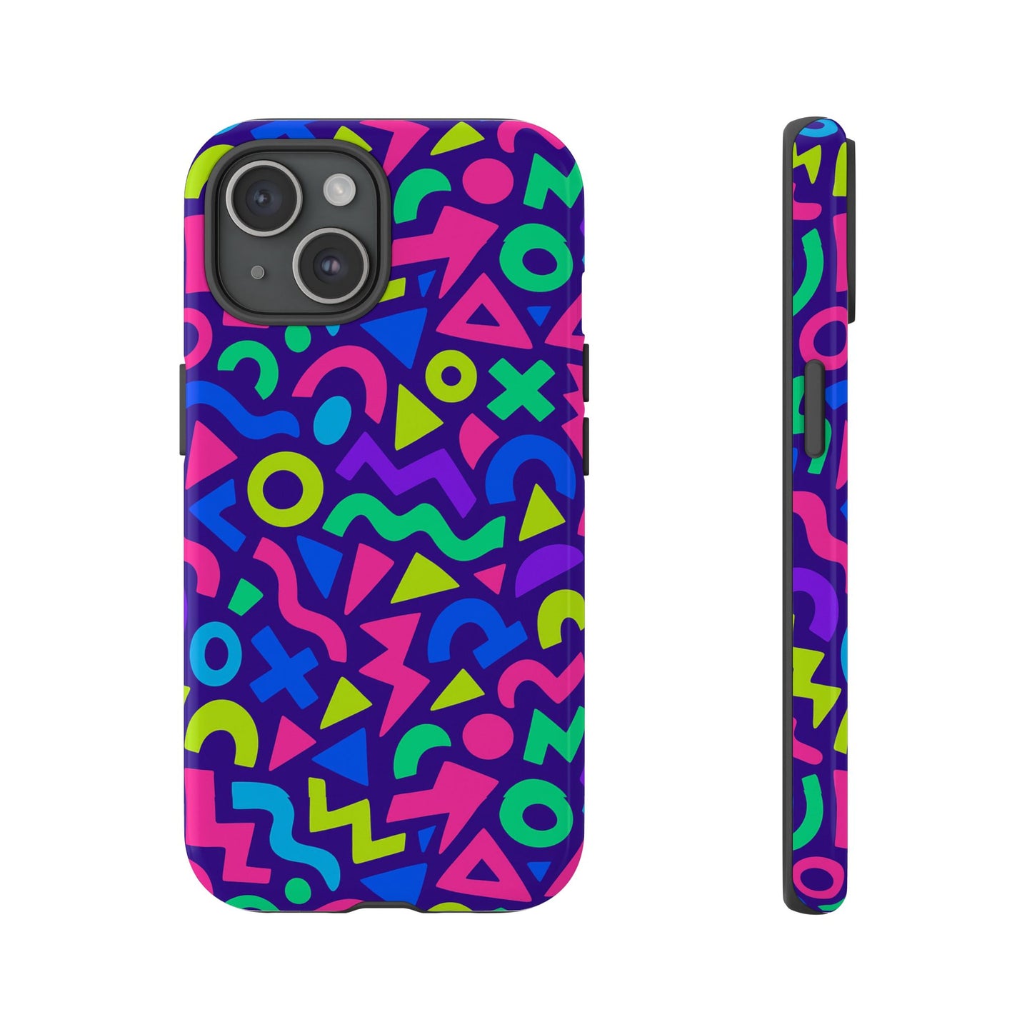 vibrant geometric 3d wrap protective phone case for men and women stylish accessory compatible with iphone 13, 14, 15 & 16 – all models including pro, pro max & plus