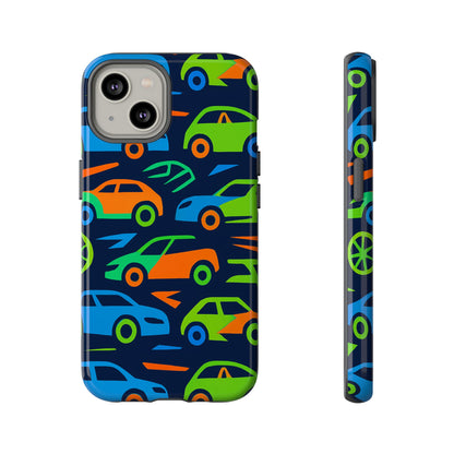 Vibrant 3D Car Pattern Protective Phone Case for Expressive Individuals Stylish Accessory Compatible with iPhone 13, 14, 15 & 16 – all models including Pro, Pro Max & Plus