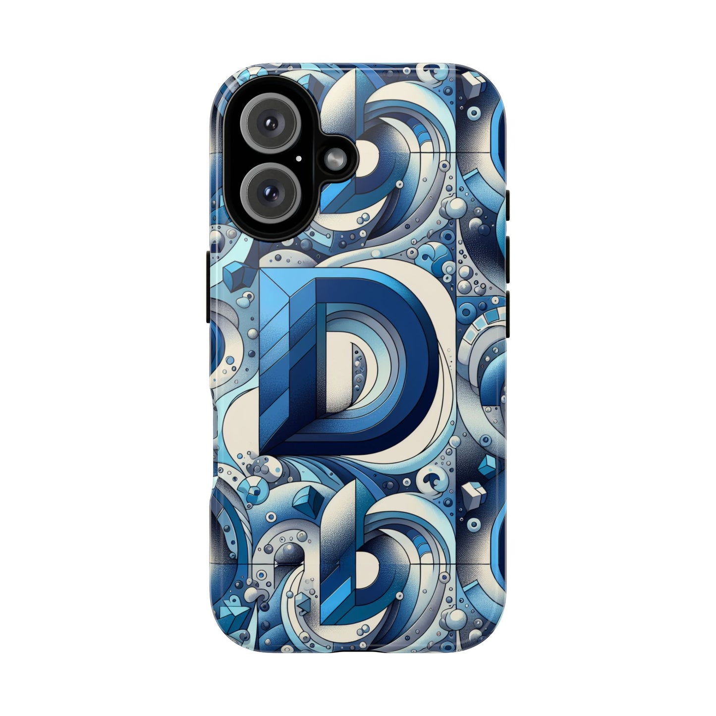 blue alphabet d phone case with 3d wrap and shock absorption for kids and teens durable tpu cover with vivid print and uv protection