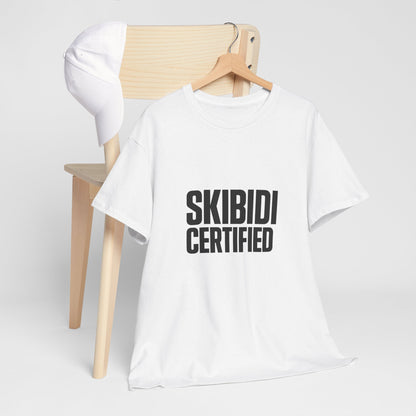 Unisex Heavy Cotton Tee - SKIBIDI CERTIFIED Graphic T-Shirt for Trendsetters, Casual Comfort Top for Everyday Wear