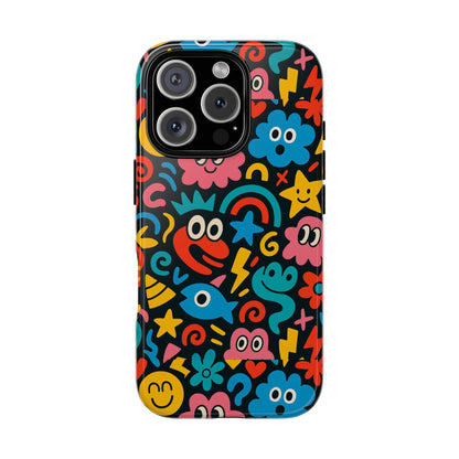 Vibrant Cartoon Protective Phone Case with 3D Wrap Design for Creative Expression – Compatible with iPhone 13, 14, 15 & 16 – All Models Including Pro, Pro Max & Plus