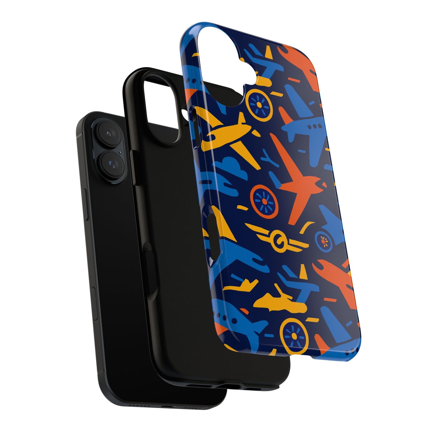 vibrant 3d airplane pattern protective phone case for self-expression and stylish protection compatible with iphone 13, 14, 15 & 16 – all models including pro, pro max & plus