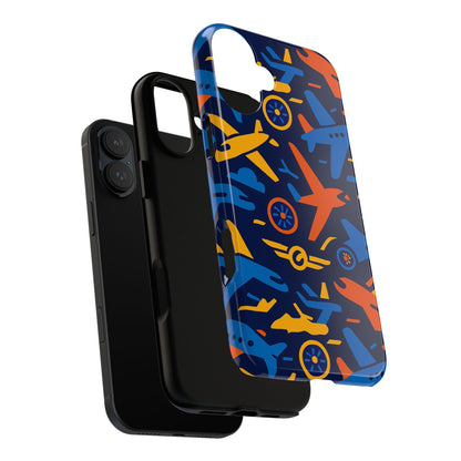 Vibrant 3D Airplane Pattern Protective Phone Case for Self-Expression and Stylish Protection Compatible with iPhone 13, 14, 15 & 16 – all models including Pro, Pro Max & Plus