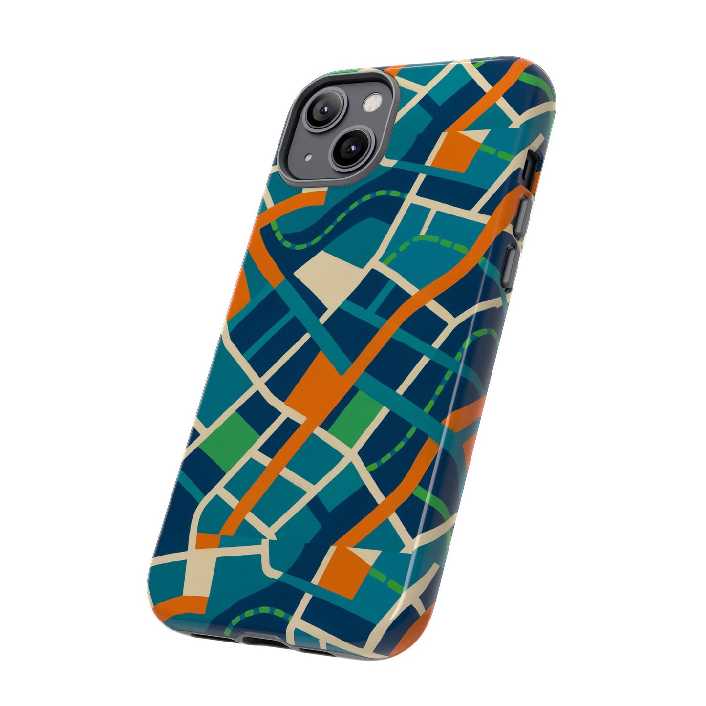 multicolour abstract geometric phone case for stylish protection compatible with iphone 13, 14, 15 & 16 – all models including pro, pro max & plus