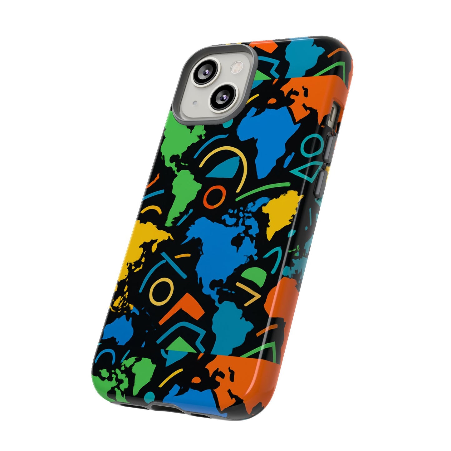 multicolour 3d geometric phone case for stylish protection and individuality compatible with iphone 13, 14, 15 & 16 – all models including pro, pro max & plus