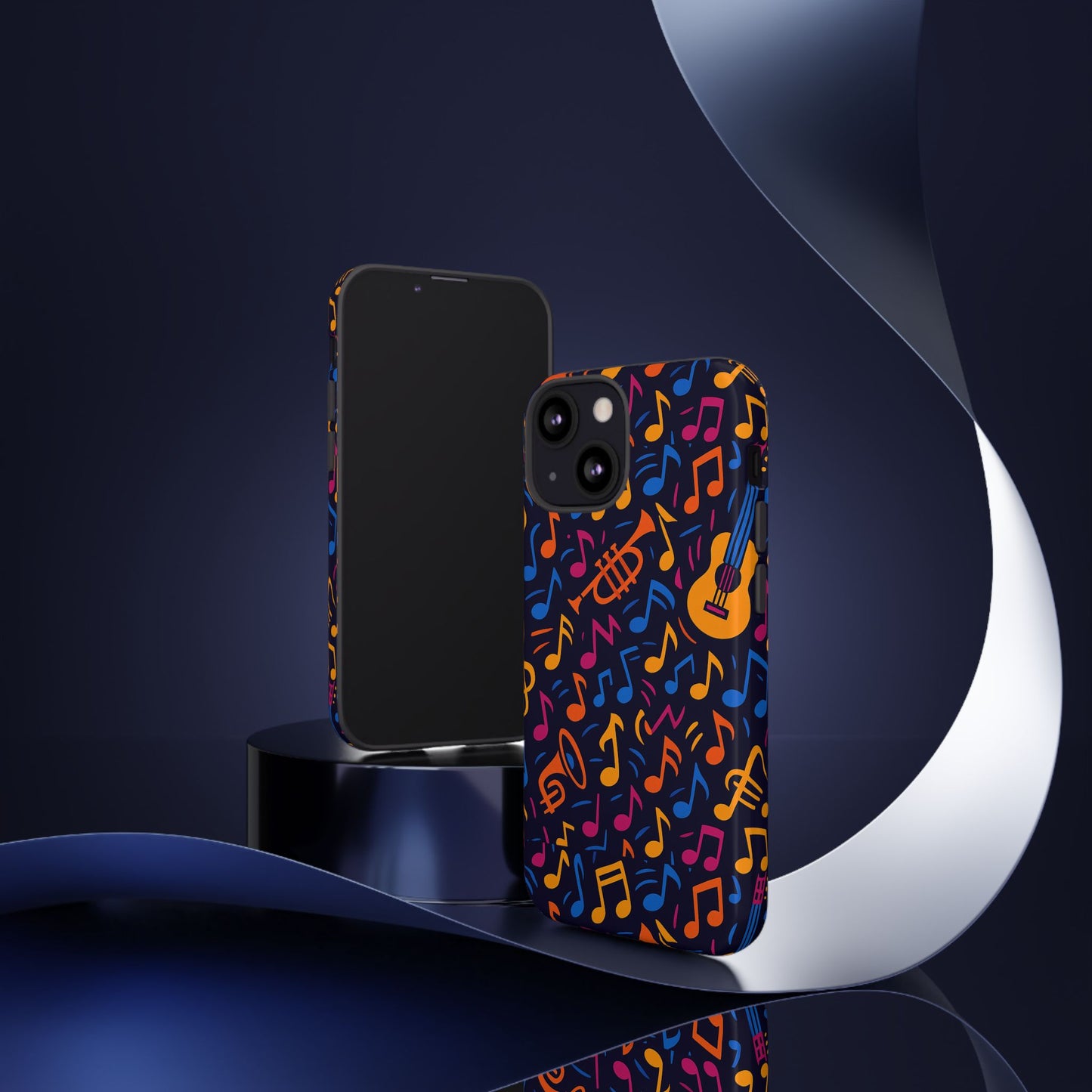 multicolour music themed protective phone case with 3d design for stylish protection – compatible with iphone 13, 14, 15 & 16 – all models including pro, pro max & plus