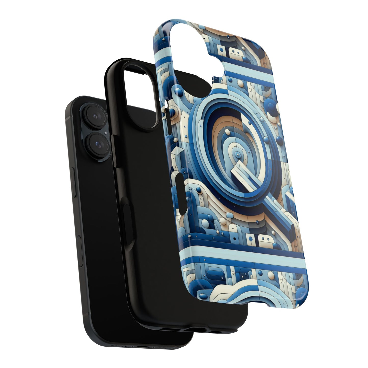 blue alphabet q phone case for android and iphone durable shockproof protective cover with 3d wrap design
