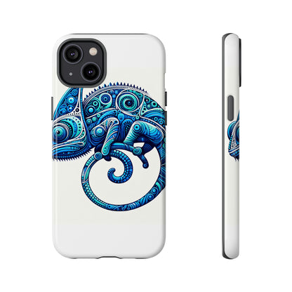 Vibrant 3D Wrap Protective Phone Case with Blue Chameleon Design, Creative Accessory for Unique Style, Compatible with iPhone 13, 14, 15 & 16 – all models including Pro, Pro Max & Plus