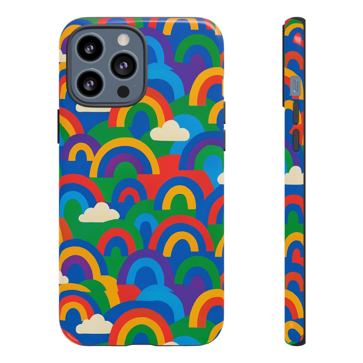 multicolour 3d rainbow phone case for trendy men and women unique playful design stylish protection compatible with iphone 13, 14, 15 & 16 – all models including pro, pro max & plus
