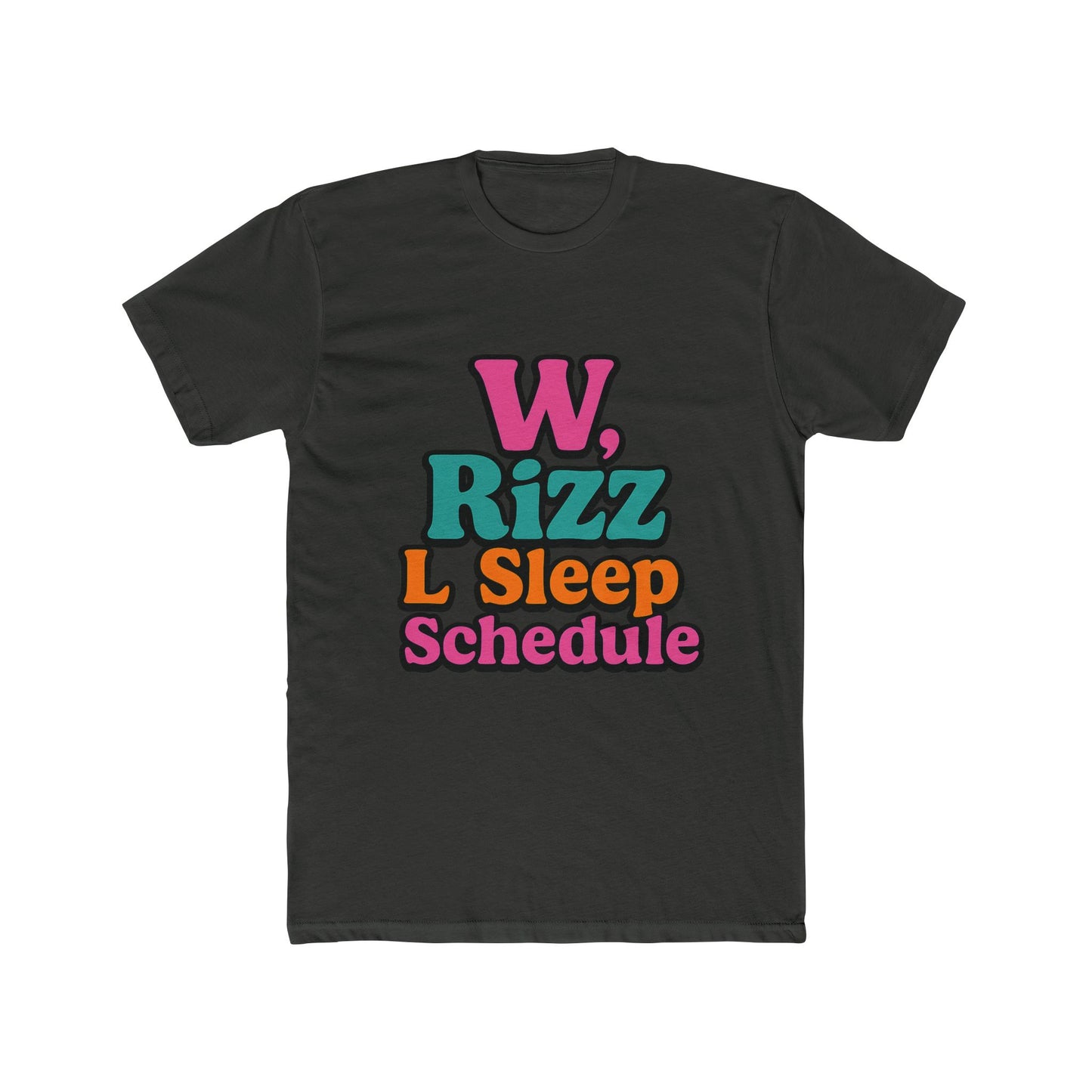 w, rizz, l sleep schedule meme unisex t-shirt - fun multicolor graphic tee for men and women, perfect gift for meme lovers