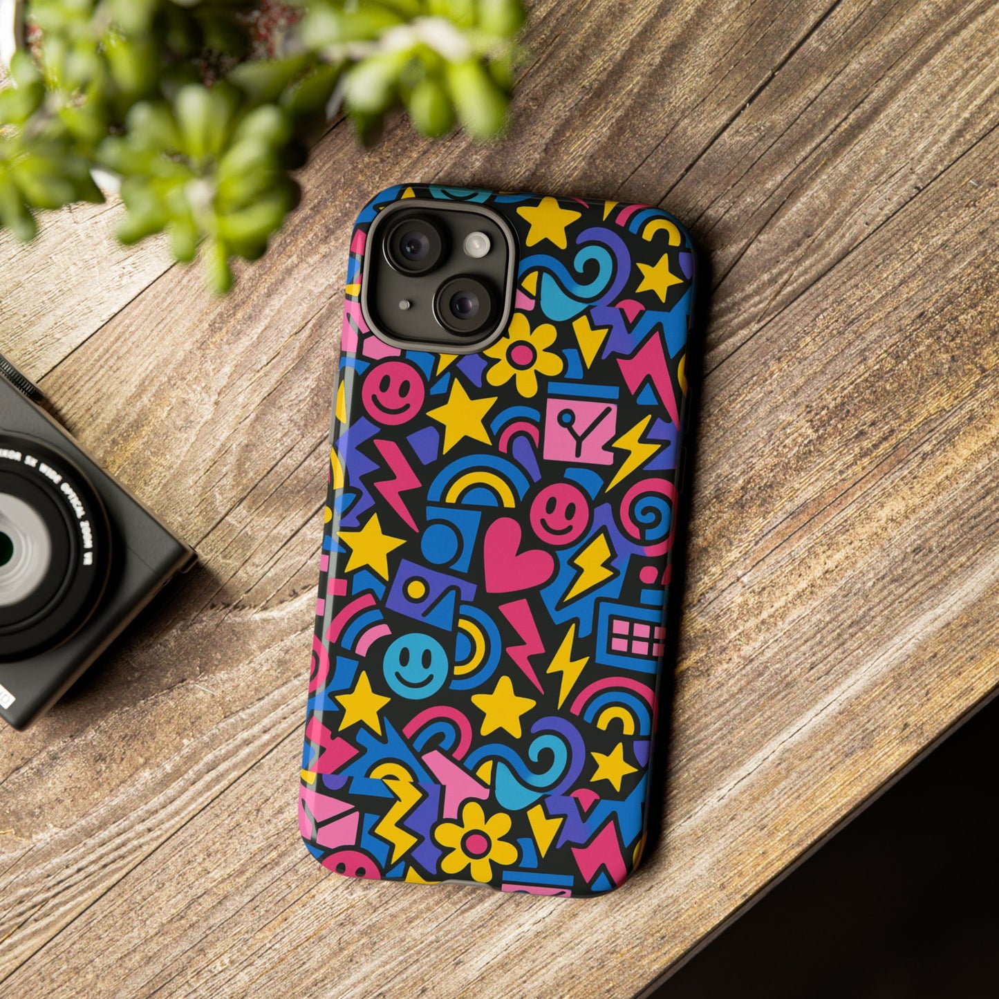 vibrant multicolour cartoon protective phone case – playful 3d design for stylish protection – compatible with iphone 13, 14, 15 & 16 – all models including pro, pro max & plus