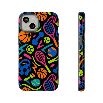 Vibrant 3D Sport-Themed Protective Phone Case in Multicolour Design for Active Lifestyle Compatible with iPhone 13, 14, 15 & 16 – All Models Including Pro, Pro Max & Plus