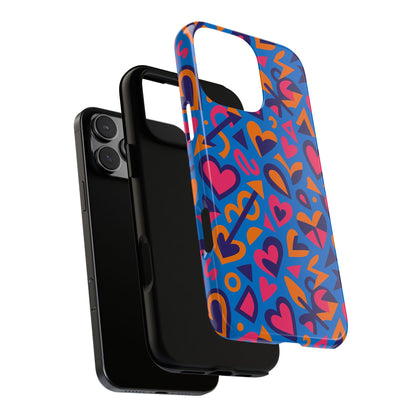 Multicolour 3D Love Design Phone Case for Men and Women Stylish Protection Accessory Compatible with iPhone 13, 14, 15 & 16 – all models including Pro, Pro Max & Plus