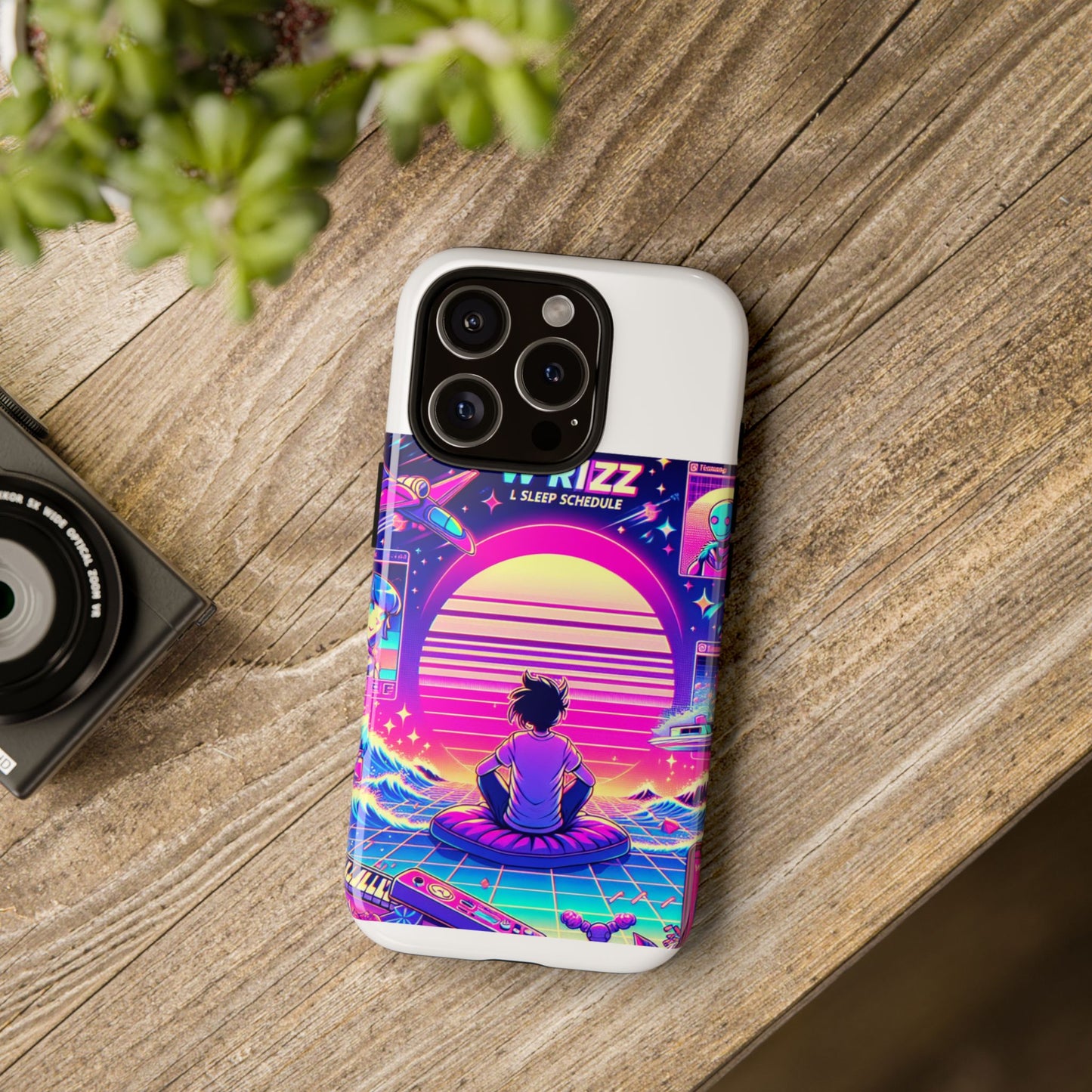 w rizz l sleep schedule protective phone case for anime lovers