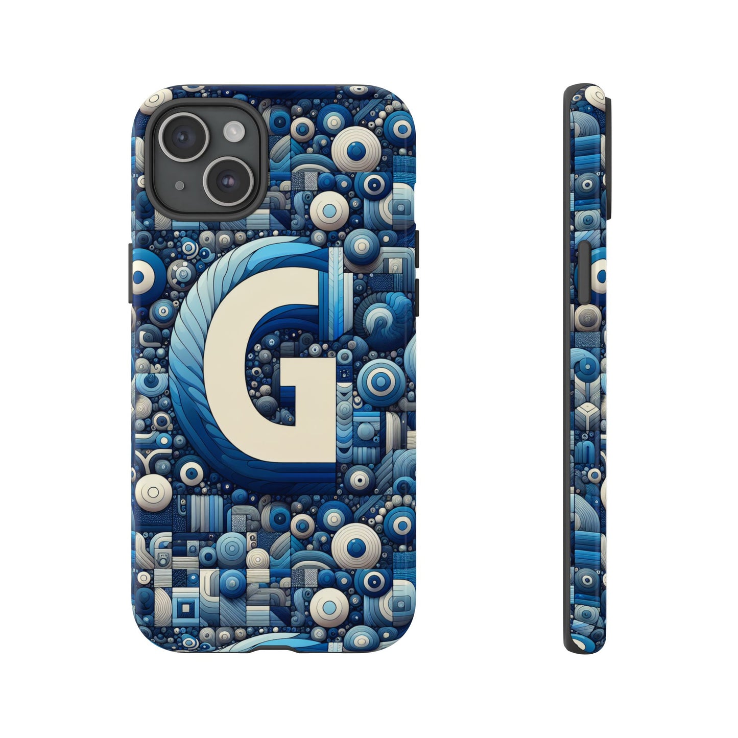 blue alphabet g phone case for iphone and android shockproof protective cover with 3d wrap design and uv protection