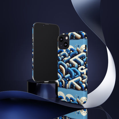 Blue Alphabet B Phone Case for Men and Women Shockproof Protective Cover with 3D Wrap Design and UV Protection