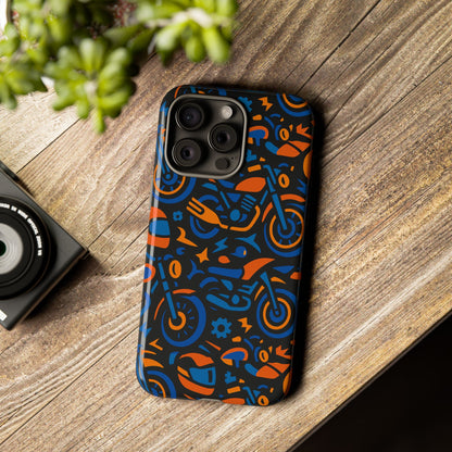 Vibrant Motorcycle Phone Case in Multicolour Design for Stylish Protection Compatible with iPhone 13, 14, 15 & 16 – All Models Including Pro, Pro Max & Plus