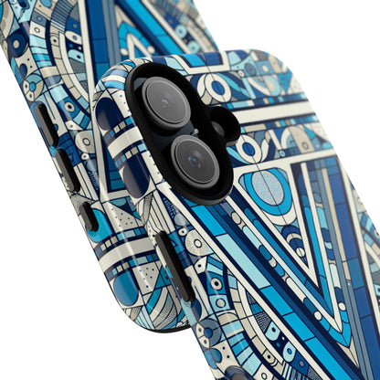 Blue Alphabet Letter V Phone Case for Men Women Kids Durable Shockproof Cartoon Anime Style Gift