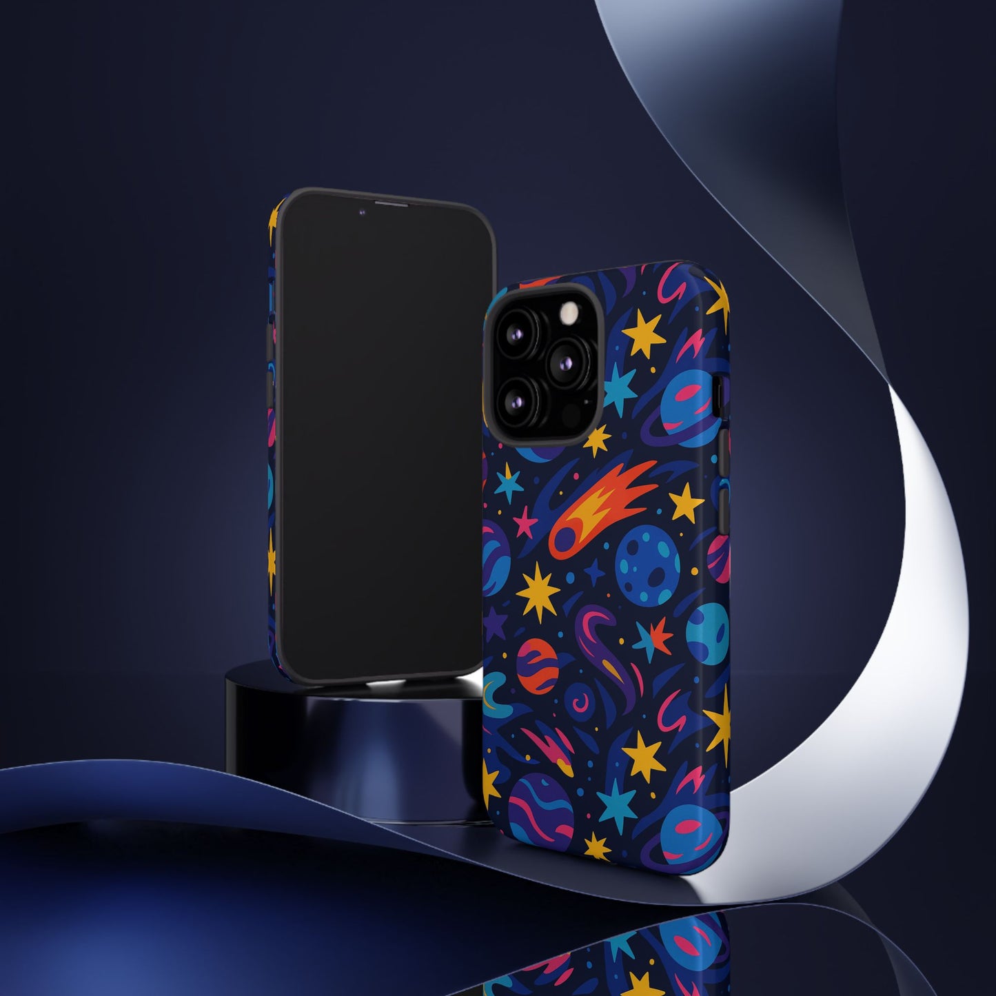 vibrant 3d space design protective phone case for stylish protection and self-expression compatible with iphone 13, 14, 15 & 16 – all models including pro, pro max & plus