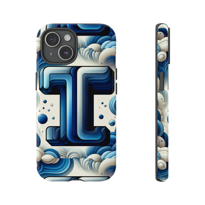 Blue Alphabet T Phone Case with 3D Wrap Design for Kids and Teens Shockproof TPU Cover with Vivid Colours and Anime-Inspired Graphics