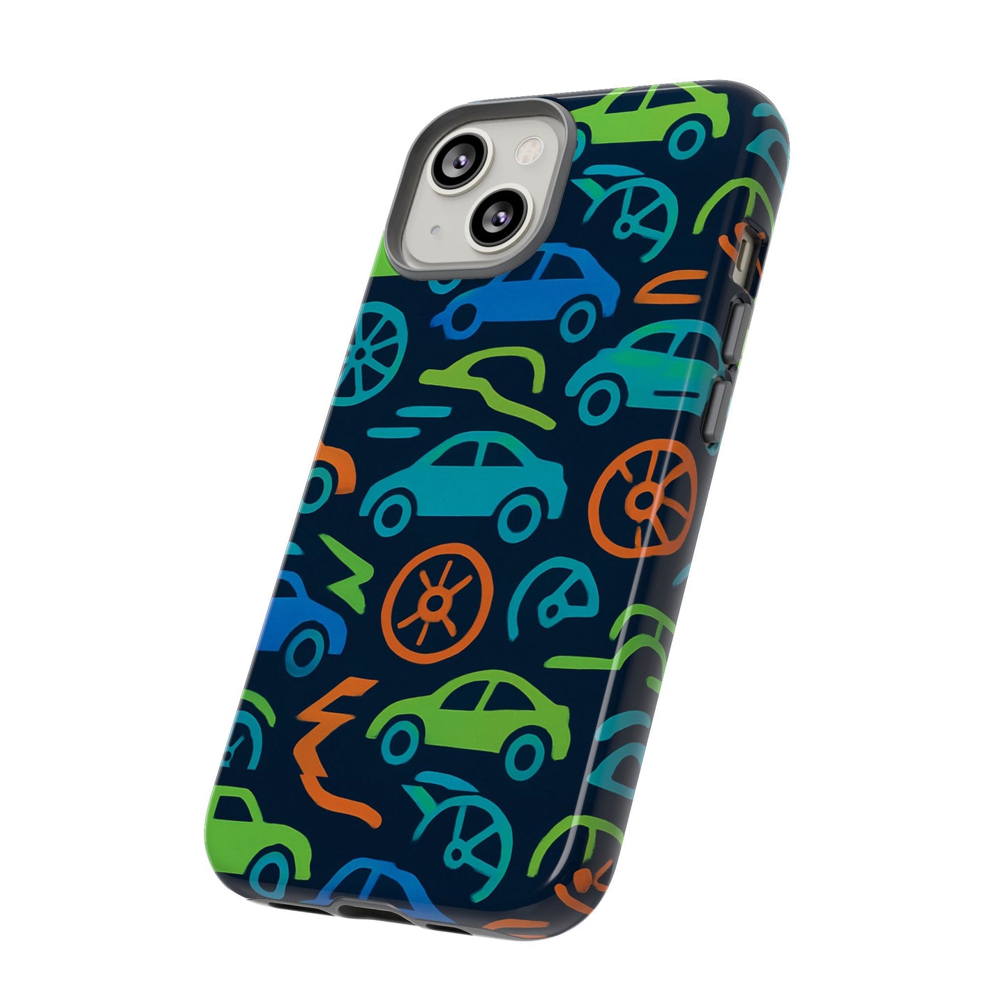 vibrant 3d car design protective phone case for kids and teens - playful multicolour style - stylish protection for everyday use - compatible with iphone 13, 14, 15 & 16 – all models including pro, pro max & plus