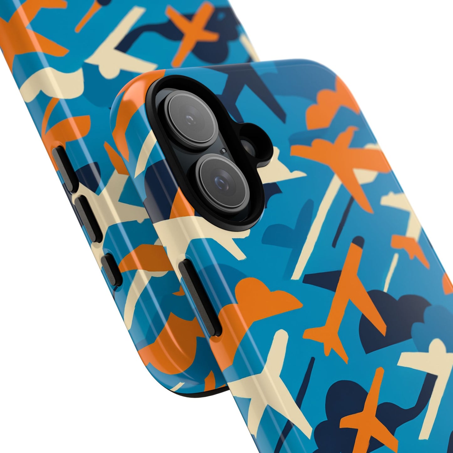 vibrant aviation-themed protective phone case with 3d wrap design – stylish accessory for self-expression – compatible with iphone 13, 14, 15 & 16 – all models including pro, pro max & plus