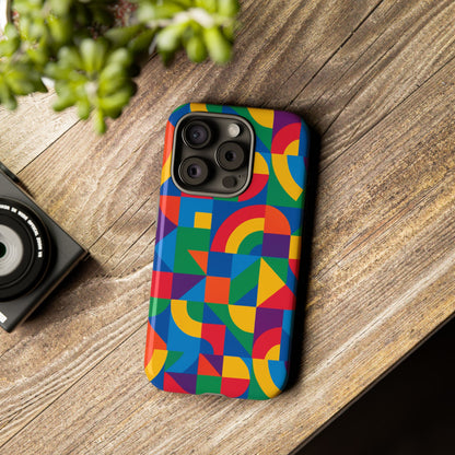Vibrant 3D Geometric Phone Case with Bold Design Stylish Protection Accessory Compatible with iPhone 13, 14, 15 & 16 – all models including Pro, Pro Max & Plus