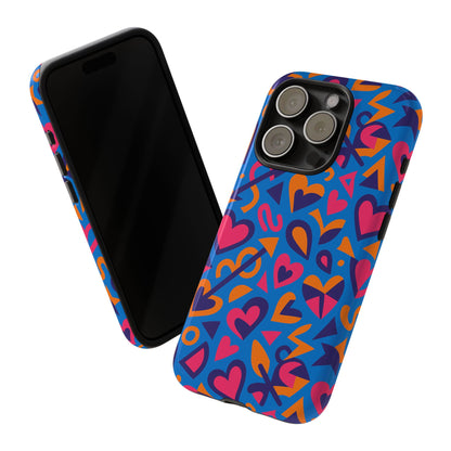 Multicolour 3D Love Design Phone Case for Men and Women Stylish Protection Accessory Compatible with iPhone 13, 14, 15 & 16 – all models including Pro, Pro Max & Plus