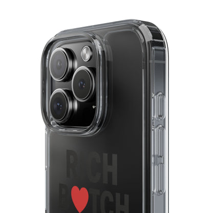 Rich Bitch Energy Clear Phone Case for Confident Individuals - Stylish Protection with Shock-Absorbing Materials and Scratch-Resistant Design for Everyday Use