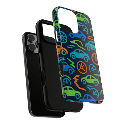 Vibrant 3D Car Design Protective Phone Case for Kids and Teens - Playful Multicolour Style - Stylish Protection for Everyday Use - Compatible with iPhone 13, 14, 15 & 16 – all models including Pro, Pro Max & Plus