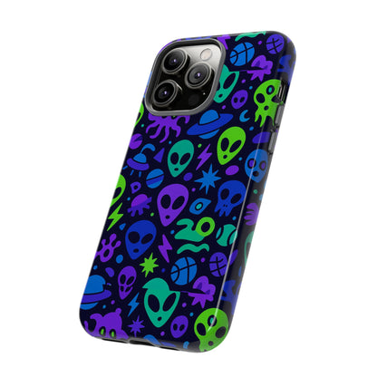 Vibrant 3D Alien and Space Design Protective Phone Case for Unisex Smartphone Accessories Compatible with iPhone 13, 14, 15 & 16 – All Models Including Pro, Pro Max & Plus