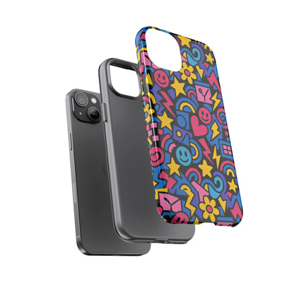 Vibrant Multicolour Cartoon Protective Phone Case – Playful 3D Design for Stylish Protection – Compatible with iPhone 13, 14, 15 & 16 – all models including Pro, Pro Max & Plus