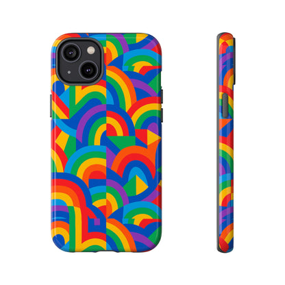 Multicolour Rainbow Protective Phone Case with 3D Design for Stylish Protection Compatible with iPhone 13, 14, 15 & 16 – All Models Including Pro, Pro Max & Plus