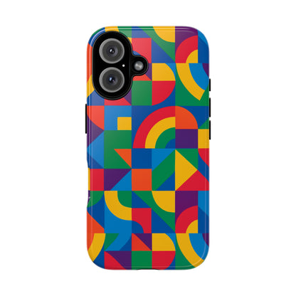 Vibrant 3D Geometric Phone Case with Bold Design Stylish Protection Accessory Compatible with iPhone 13, 14, 15 & 16 – all models including Pro, Pro Max & Plus