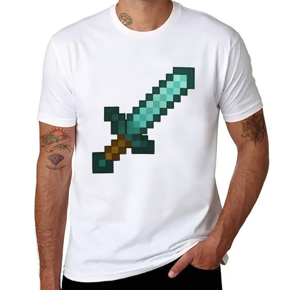 men's 100% cotton short sleeve t-shirt with unique double-sided print graphic design for fitness, leisure, travel, and home - great gift for men, trendy casual unisex tee