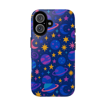 Vibrant Space Theme Protective Phone Case for Unisex – Colourful 3D Design Fashion Accessory Compatible with iPhone 13, 14, 15 & 16 – All Models Including Pro, Pro Max & Plus