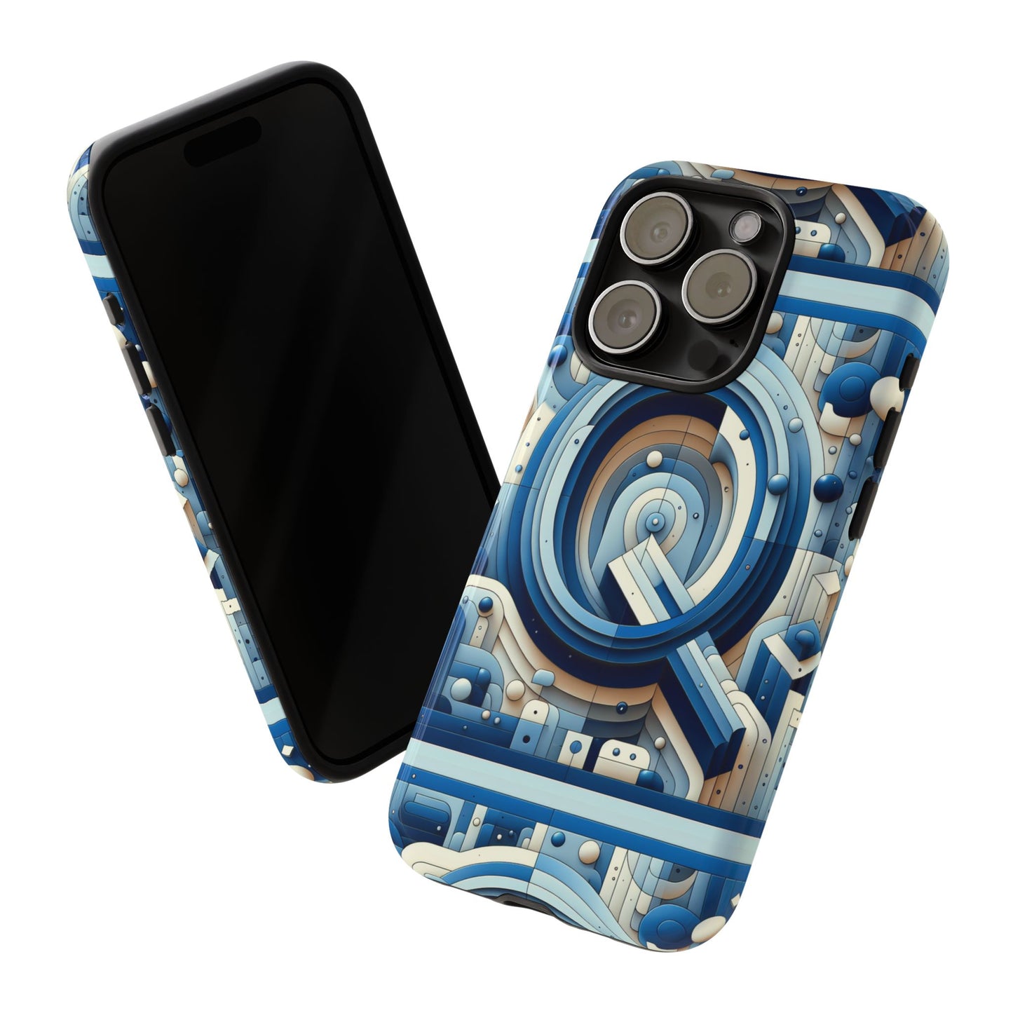 blue alphabet q phone case for android and iphone durable shockproof protective cover with 3d wrap design
