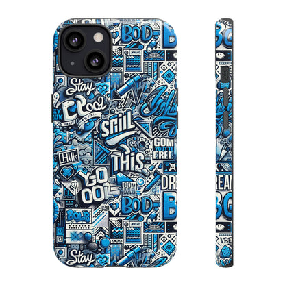 Blue Pattern Image 14 Phone Case with 3D Wrap Design for Men and Women Compatible with Smartphones Shockproof and UV Protective Printed Cover